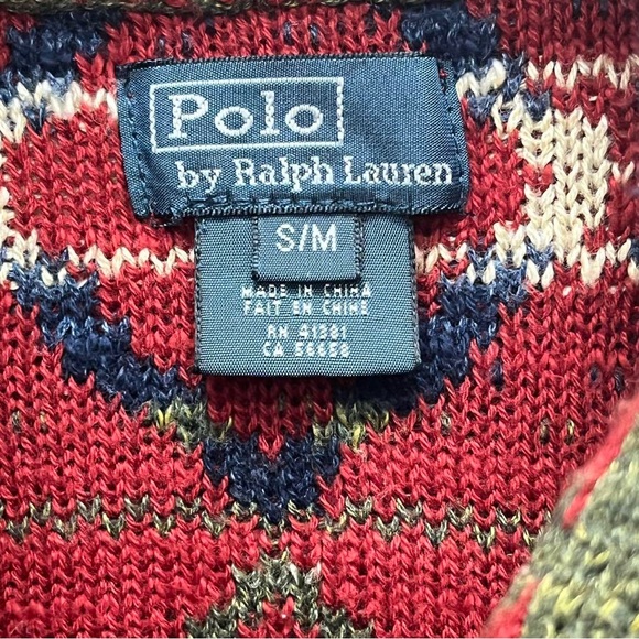 Vintage Polo Ralph Lauren Aztec blanket collared cardigan with buttons - Picture 3 of 6